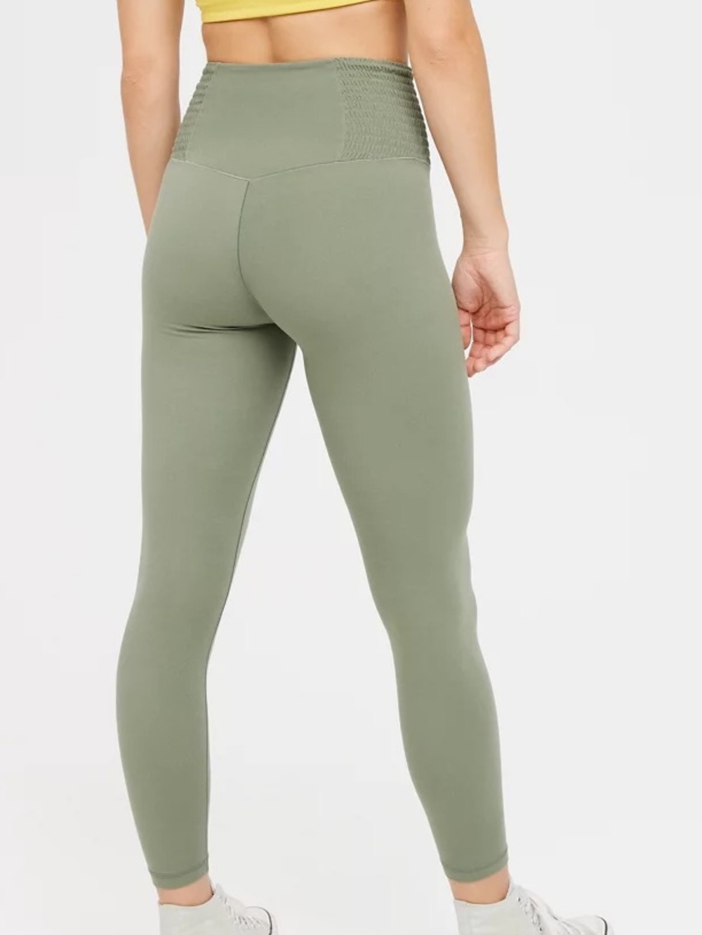 OFFLINE by Aerie Real Me Smocked Legging‎ Olive Fun Green Large